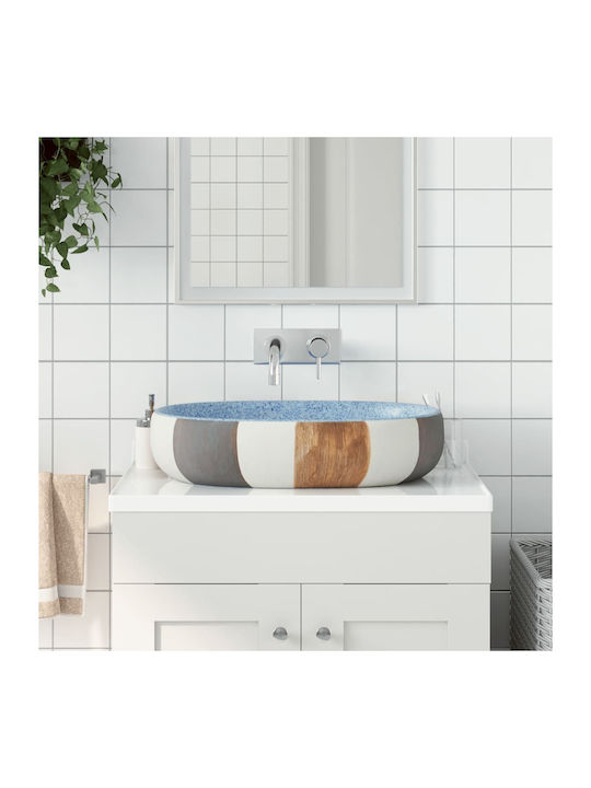 vidaXL Επικαθήμενος Νιπτήρας Κεραμικός 59x40x14cm Πολύχρωμος