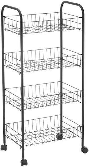 Viosarp Kitchen Trolley Metallic 4 Tiers White 86x38x86cm