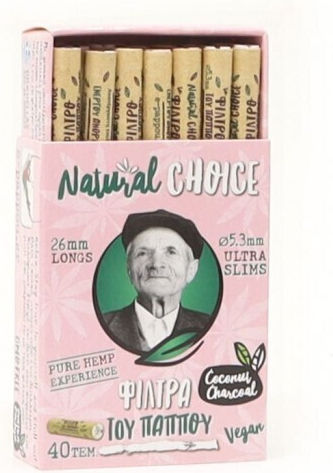 Του Παππού Natural Choice Ultra Slim Ενεργού Άνθρακα 40 Φιλτράκια