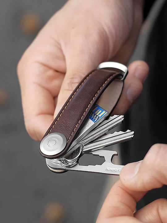 Orbitkey Κλειδοθήκη Δερμάτινη Καφέ