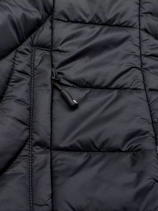 Scurtă Jachetă de femei Fără mâneci Puffer Negru