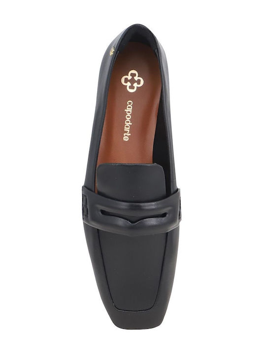 Leather Women's Moccasins in Black Color