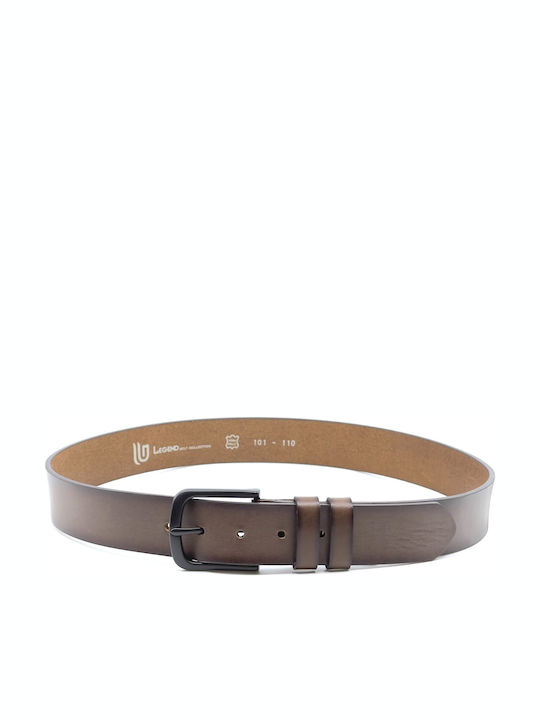 Wide Men's Belt Leather Brown L-101-A BROWN