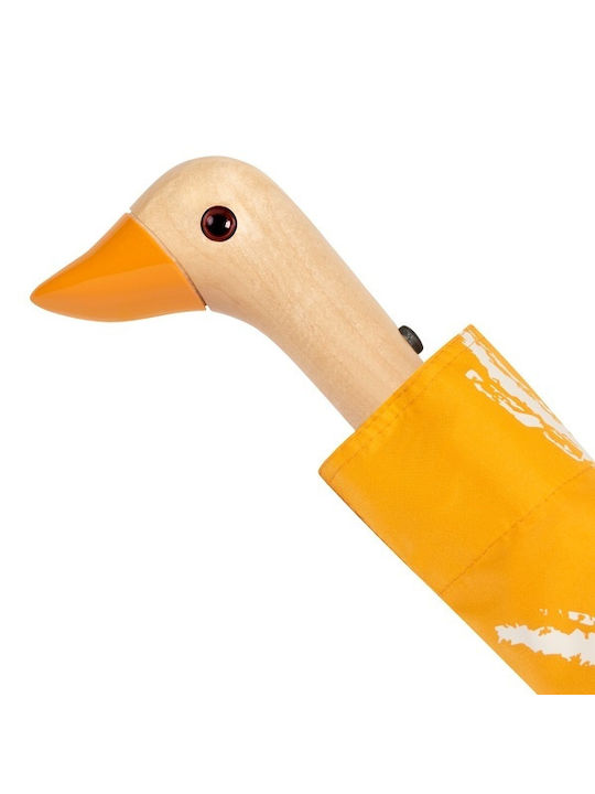Original Duckhead Αντιανεμική Αυτόματη Ομπρέλα Βροχής Σπαστή Κίτρινη