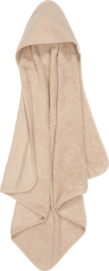 Little Dutch Βρεφική Κάπα-Μπουρνούζι με Κουκούλα Pure Beige 75x75εκ.