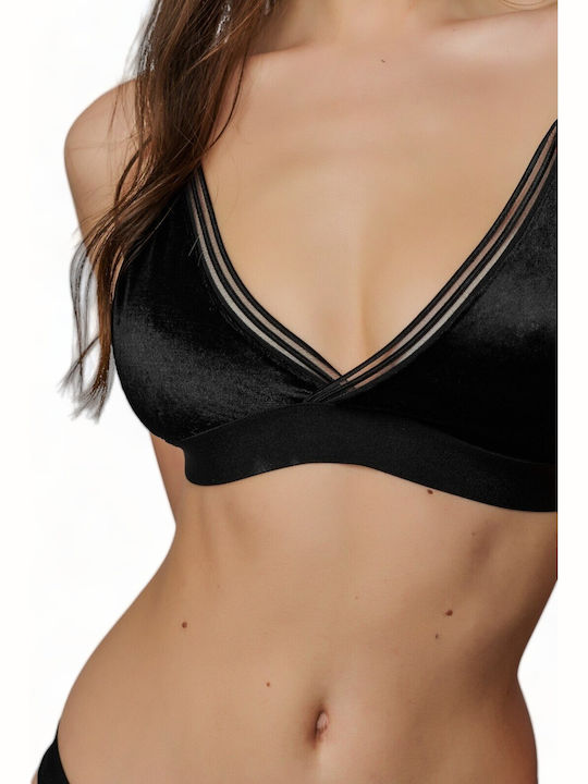 Cansoy Underwear Set with Bralette & Brazil Black Soft