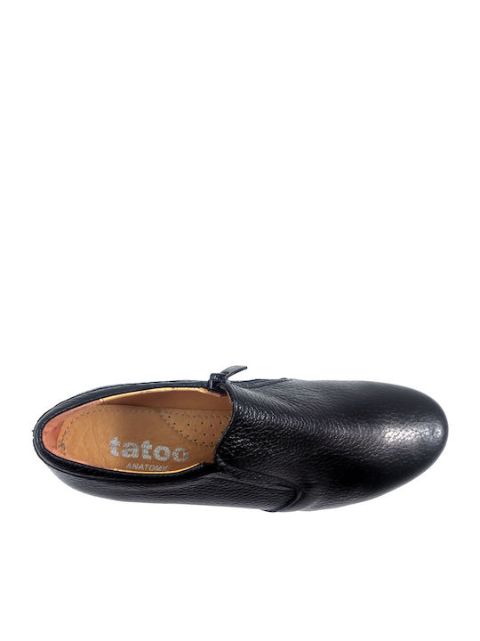 Γυναικεία Slip-On Δερμάτινα Μαύρα