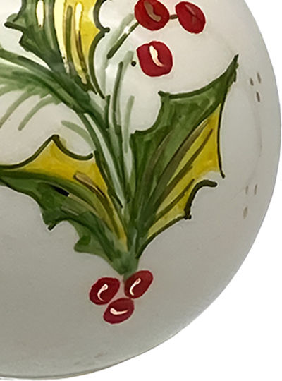 Ornament suspendat Glob Ceramic Alb 10buc