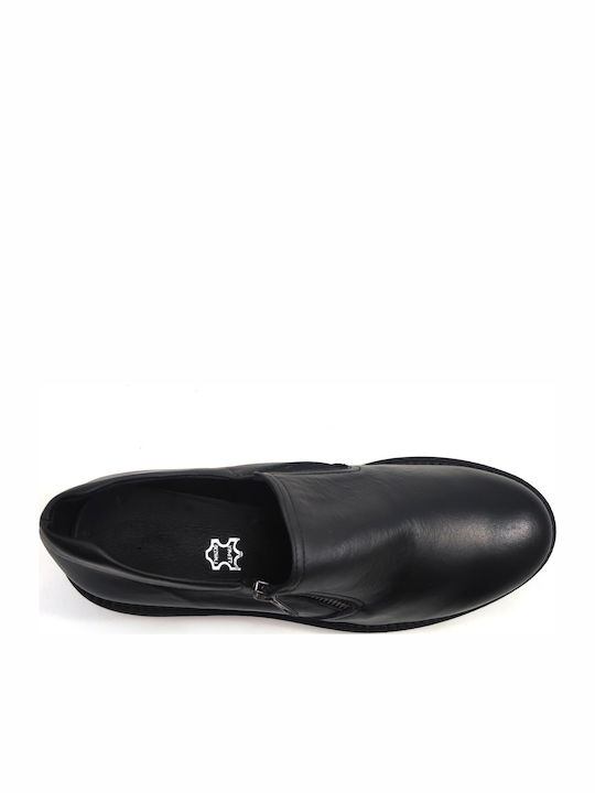 Γυναικεία Slip-On Δερμάτινα Μαύρα