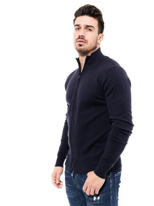 Splendid Men's Knitted Cardigan Navy Blue