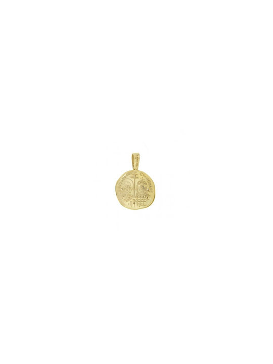 Papoulidis Jewellery Pendant Kids Talisman Double Sided Constantine from Gold 9K