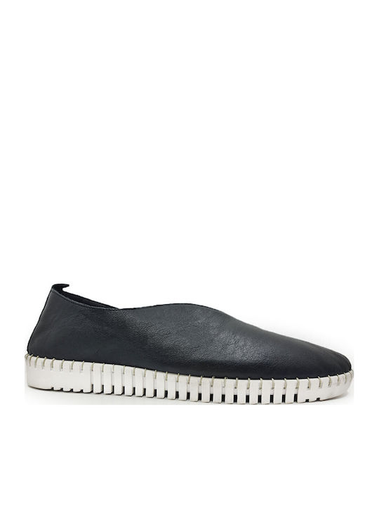 Lederne Damen Espadrilles in Schwarz Farbe