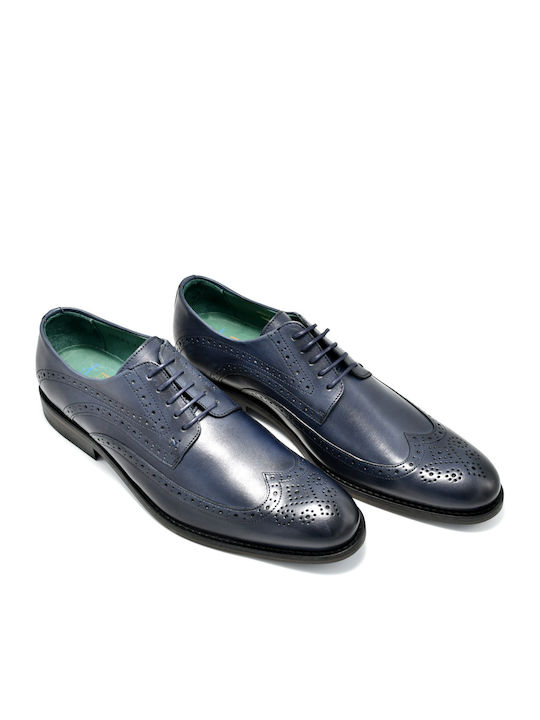 EXCEED Men's Leather Oxfords Blue