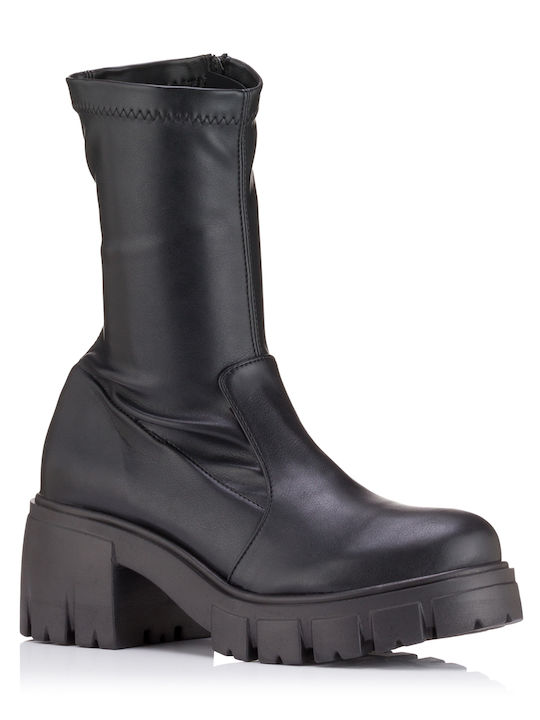 In London Leather Women's Boots with Zipper Black