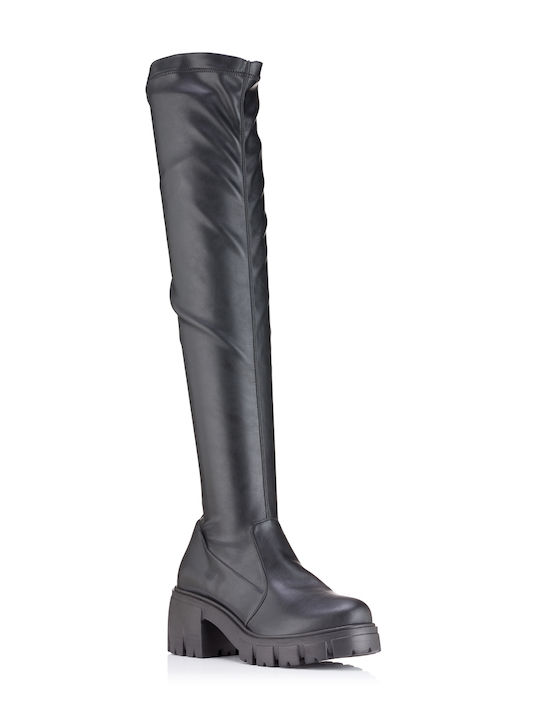 In London Leather Women's Boots with Zipper Black