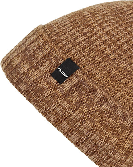 Beanie Unisex Σκούφος Πλεκτός σε Καφέ χρώμα