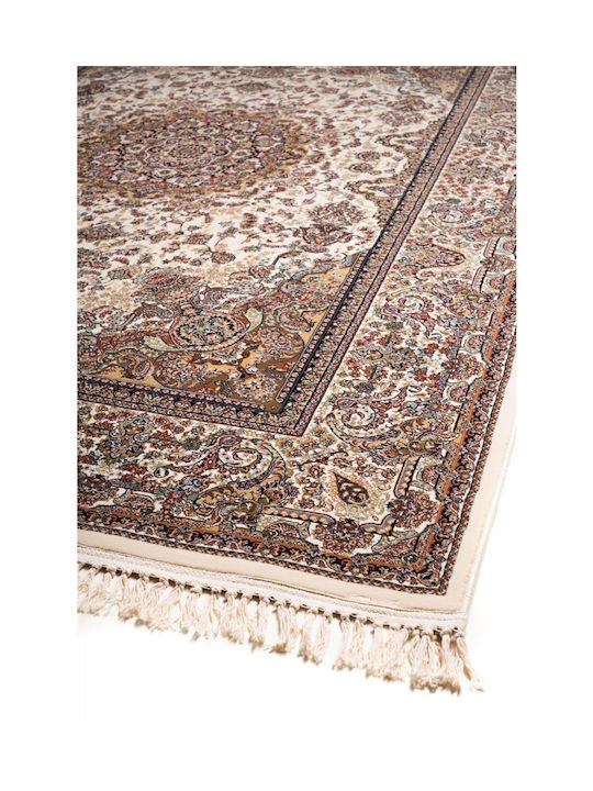 Royal X Rug Rectangular Silk Cream-Blue