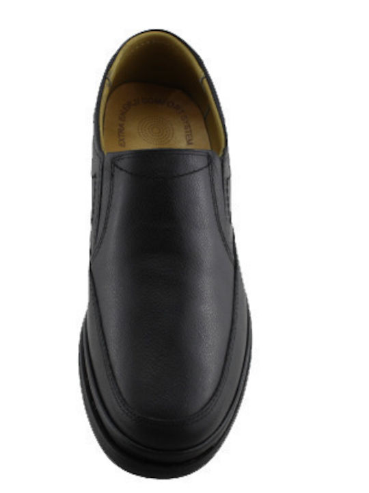 Leder Herren Slip-Ons Schwarz