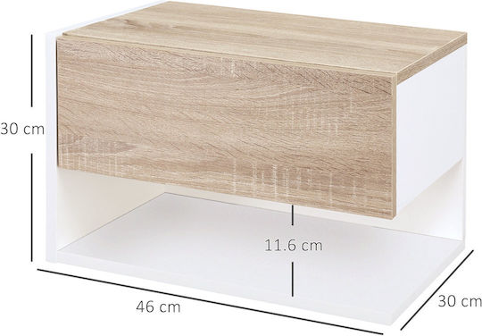 Κομοδίνα Ξύλινα Καφέ 2τμχ 46x30x30cm