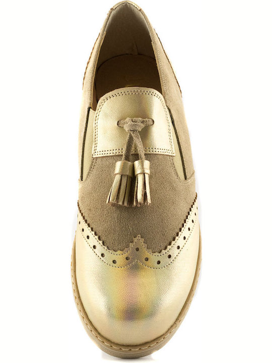 Γυναικεία Oxfords σε Χρυσό Χρώμα