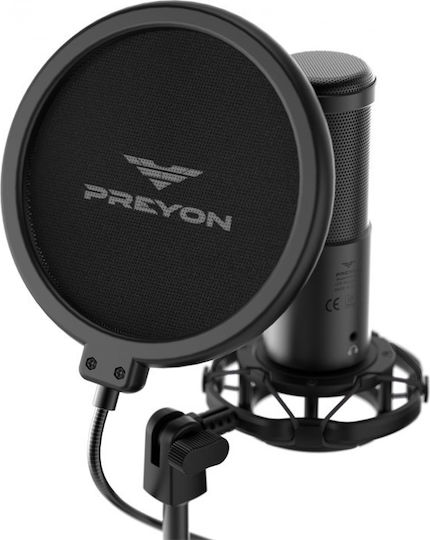 Preyon Buzzard Scream Комплект Δυναμικό Микрофон 3.5mm Настолен компютър, с амортисьори за Вокали в Черен Цвят