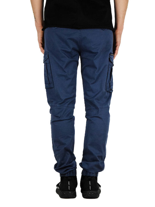 Cover Jeans Men's Trousers Cargo Elastic in Slim Fit Blue