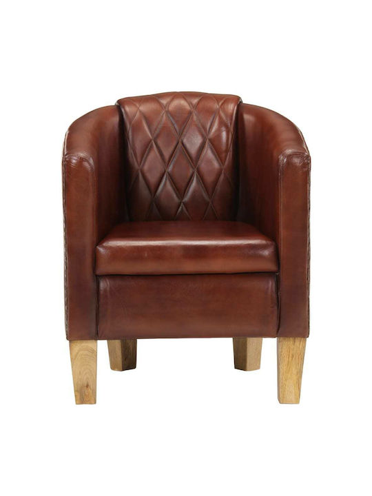 din Piele Naturală Maro 58x54x70cm