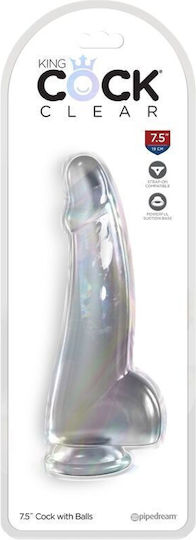 Pipedream Balls Realistisches Dildo mit Hoden und Saugnapf Transparent 15.2cm