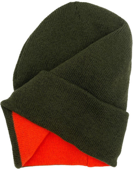 Beanie Unisex Wendbar Beanie Gestrickt in Khaki Farbe