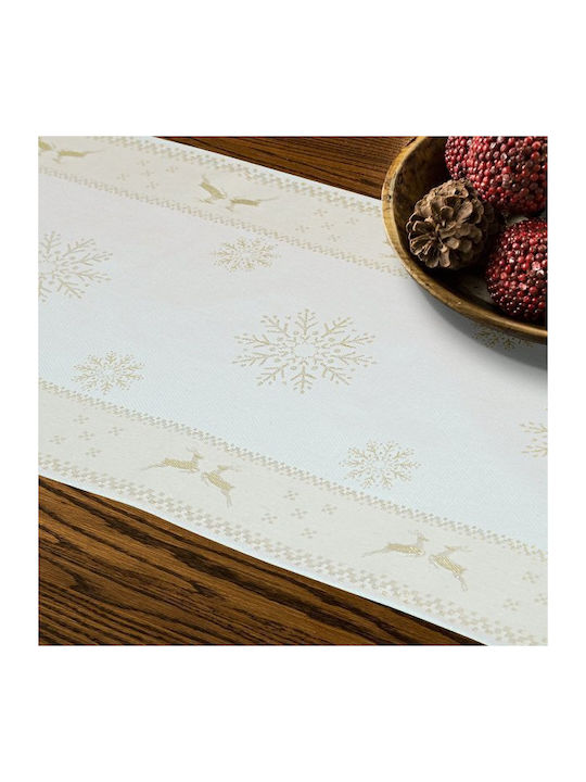 Lino Home Christmas Tablecloth Runner Gold L160xW45cm.