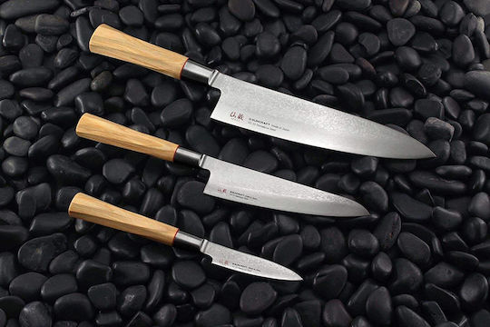 Senzo Suncraft Twisted Octagon Messer Chefkoch aus Damaststahl 20cm