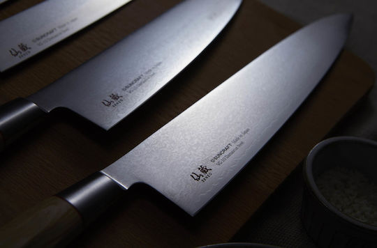 Senzo Suncraft Twisted Octagon Messer Chefkoch aus Damaststahl 20cm
