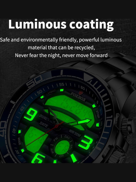 Lige Men's Watch Battery with Silver Metal Bracelet FB0007