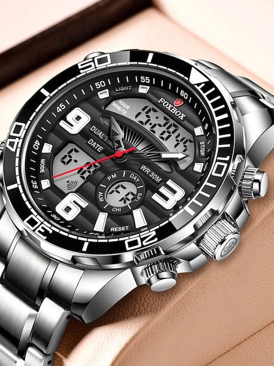 Lige Men's Watch Battery with Silver Metal Bracelet FB0007