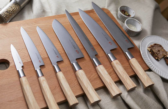 Senzo Suncraft Twisted Octagon Нож Santoku от Дамаска Стомана 16.7см
