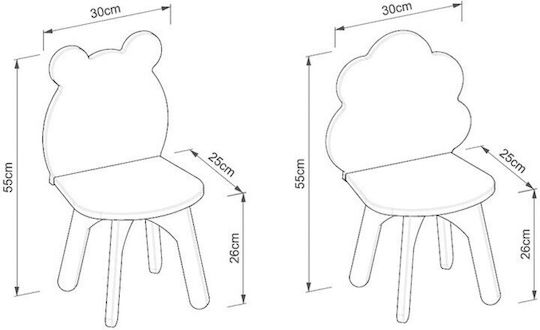 Kids Table and Chairs Set made of Wood White BabyCute