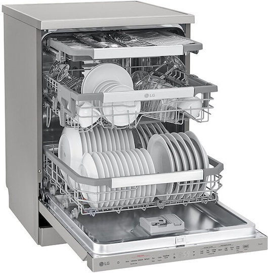 LG Freistehender Geschirrspüler mit Wi-Fi für 14 Gedecke B60xH85cm Inox
