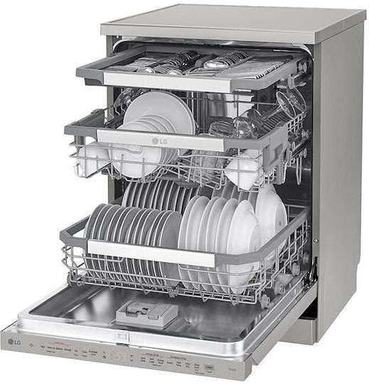 LG Freistehender Geschirrspüler mit Wi-Fi für 14 Gedecke B60xH85cm Inox