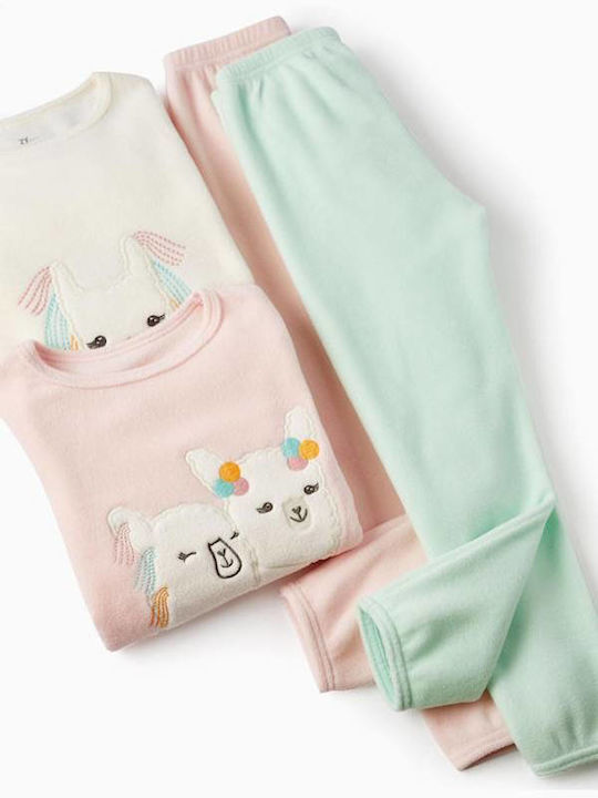 Zippy Pijama pentru copii De iarnă Fleece Albă