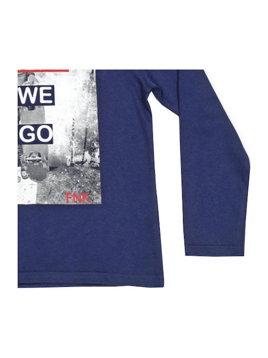 Kinder-Sweatshirt mit Kapuze und Taschen Blau