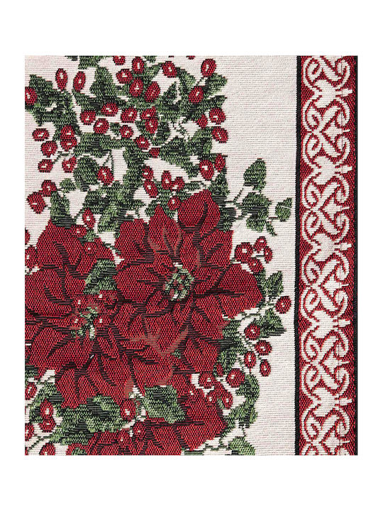 Silk Fashion Christmas Tablecloth Runner Red L125xW33xH33cm.