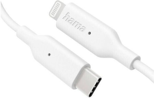 HAMA USB-C to Lightning Cable 10W Λευκό 1m (00201598)
