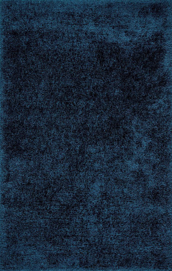 Saray Home Supreme Teppich Rechteckig Zottelig Synthetisch,Polyester/Cotton/Leather Blue