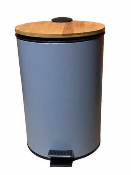 Sidirela Metallic Toilet Brush and Basket Set 7lt Gray