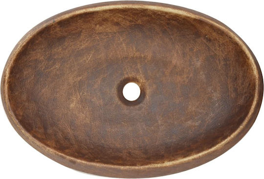 vidaXL Deasupra Blatului Chiuvetă Ceramică 59x40x15cm Cafea