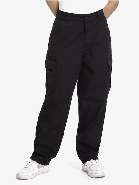 Homeboy Women's Fabric Cargo Trousers Baggy Black