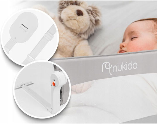Nukido Bed Rail Guard with Screws, βιδωτό, βιδωτο made of Fabric in Gray Color 180x35x42εκ. 1pcs