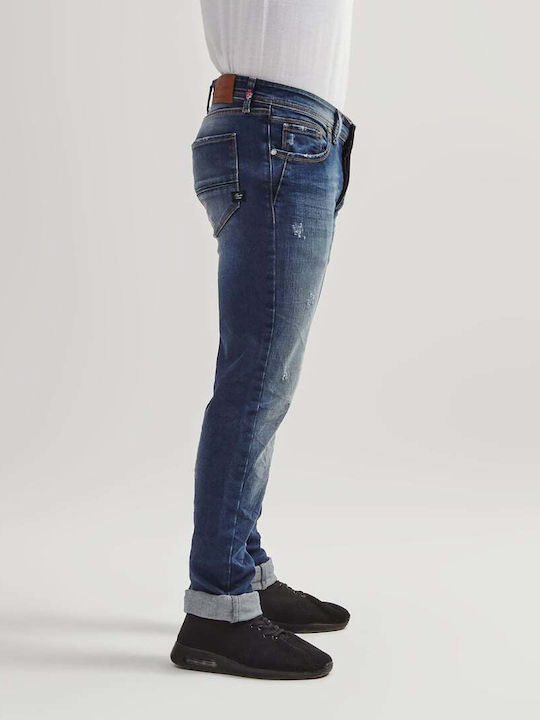 Ανδρικό Παντελόνι Τζιν με Regular Εφαρμογή Denim.