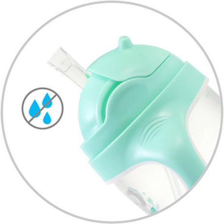 Babyono Baby Cup with Handles and Straw made of Silicone Green 240ml