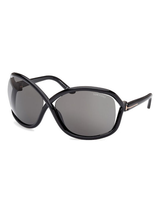 Tom Ford Women's Sunglasses with Black Plastic Frame and Black Lens FT1068 01A